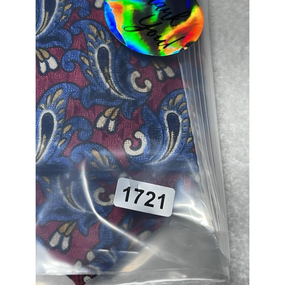 Vintage 1980s Christian Dior Monsieur Tie Red Blue Paisley Made In The USA